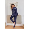 image:imageEkouaer Pajamas For Women Comfy Long Sleeve Jogger Set Lounge Pjs Set With PocketsTeddy Bear Navy