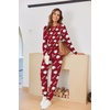 image:imageEkouaer Pajamas For Women Comfy Long Sleeve Jogger Set Lounge Pjs Set With PocketsTeddyred