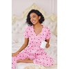 image:imageEkouaer Pajamas for Women Set 2 Piece Lounge Set Soft Pajama Sets Short Sleeve and Pants Pj Sets Loose Sleepwear with PocketsHeart Pattern