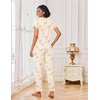 image:imageEkouaer Pajamas for Women Set 2 Piece Lounge Set Soft Pajama Sets Short Sleeve and Pants Pj Sets Loose Sleepwear with PocketsLight Yellow Flowers