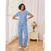 image:imageEkouaer Pajamas for Women Set 2 Piece Lounge Set Soft Pajama Sets Short Sleeve and Pants Pj Sets Loose Sleepwear with PocketsTeddy Bear