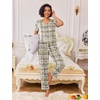 image:imageEkouaer Pajamas for Women Set 2 Piece Lounge Set Soft Pajama Sets Short Sleeve and Pants Pj Sets Loose Sleepwear with PocketsTeddy Bear Plaid