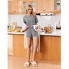 image:imageEkouaer Pajamas for Women Set 2 Piece PJ Soft Comfy Lounge Sets Short Sleeve Tops Shorts Sets Cotton Sleepwear SXXL