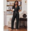 image:imageEkouaer Pajamas for Women Set Button Up Soft Pjs Short Sleeve 2 Piece Lounge Sets Comfy SleepwearBlack