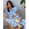 image:imageEkouaer Pajamas for Women Set Button Up Soft Pjs Short Sleeve 2 Piece Lounge Sets Comfy SleepwearBlue Bow Tie