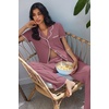 image:imageEkouaer Pajamas for Women Set Button Up Soft Pjs Short Sleeve 2 Piece Lounge Sets Comfy SleepwearDusty Mauve
