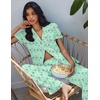 image:imageEkouaer Pajamas for Women Set Button Up Soft Pjs Short Sleeve 2 Piece Lounge Sets Comfy SleepwearGreen Butterfly