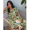 image:imageEkouaer Pajamas for Women Set Button Up Soft Pjs Short Sleeve 2 Piece Lounge Sets Comfy SleepwearGreen Cat Print