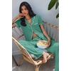 image:imageEkouaer Pajamas for Women Set Button Up Soft Pjs Short Sleeve 2 Piece Lounge Sets Comfy SleepwearGreen Gray