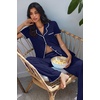 image:imageEkouaer Pajamas for Women Set Button Up Soft Pjs Short Sleeve 2 Piece Lounge Sets Comfy SleepwearNavy Blue