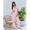 image:imageEkouaer Pajamas for Women Set Button Up Soft Pjs Short Sleeve 2 Piece Lounge Sets Comfy SleepwearPink Stripe  Bow