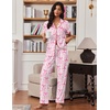 image:imageEkouaer Pajamas for Women Set Button Up Soft Pjs Short Sleeve 2 Piece Lounge Sets Comfy SleepwearPink Stripe  Bow
