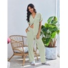 image:imageEkouaer Pajamas for Women Set Button Up Soft Pjs Short Sleeve 2 Piece Lounge Sets Comfy SleepwearSage Green