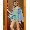 image:imageEkouaer Pajamas for Women Soft Lingerie Sleepwear 2 Piece Cami Shorts Set Waffle Knit Pj Loungewear