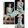 image:imageEkouaer Pajamas for Women Soft Lingerie Sleepwear 2 Piece Cami Shorts Set Waffle Knit Pj Loungewear
