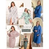 image:imageEkouaer Plus Size Robes for Women Lightweight Bathrobe V Neck Kimono Loungewear Soft Maternity Robes with Pockets 1X5XBlackPeach Blossom