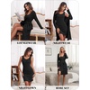 image:imageEkouaer Robe Sets for Women Sleepwear Rib Knit Bodycon Nightgown with Robes Set 2 Piece Soft Lightweight Loungewear