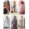 image:imageEkouaer Robe for Women Ribbed Knit Bathrobe Soft Knee Length Kimono Robes Ladies Sleepwear with Pockets SXXL