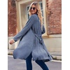 image:imageEkouaer Robe for Women Ribbed Knit Bathrobe Soft Knee Length Kimono Robes Ladies Sleepwear with Pockets SXXL