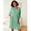 image:imageEkouaer Robes Womens Nightgown and Robe Set 2 Piece Sexy Lace Spaghetti Strap Lightweight Sleepwear with Pockets SXXLCeladon Green