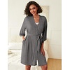 image:imageEkouaer Robes Womens Nightgown and Robe Set 2 Piece Sexy Lace Spaghetti Strap Lightweight Sleepwear with Pockets SXXLDark Gray