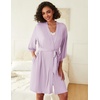 image:imageEkouaer Robes Womens Nightgown and Robe Set 2 Piece Sexy Lace Spaghetti Strap Lightweight Sleepwear with Pockets SXXLLavender