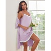 image:imageEkouaer Robes Womens Nightgown and Robe Set 2 Piece Sexy Lace Spaghetti Strap Lightweight Sleepwear with Pockets SXXLLavender