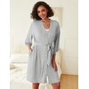 image:imageEkouaer Robes Womens Nightgown and Robe Set 2 Piece Sexy Lace Spaghetti Strap Lightweight Sleepwear with Pockets SXXLLight Gray