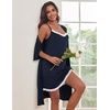 image:imageEkouaer Robes Womens Nightgown and Robe Set 2 Piece Sexy Lace Spaghetti Strap Lightweight Sleepwear with Pockets SXXLNavy Blue