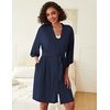 image:imageEkouaer Robes Womens Nightgown and Robe Set 2 Piece Sexy Lace Spaghetti Strap Lightweight Sleepwear with Pockets SXXLNavy Blue