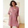image:imageEkouaer Robes Womens Nightgown and Robe Set 2 Piece Sexy Lace Spaghetti Strap Lightweight Sleepwear with Pockets SXXLPale Violet Red