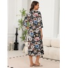 image:imageEkouaer Robes for Women Long Knit Bathrobe Lightweight 34 Sleeves Kimono Robe Soft Sleepwear with Pockets SXXLBohemian Floral
