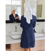 image:imageEkouaer Robes for Women Short Knit Bathrobe Lightweight Kimono Robe Knee Length Loungewear SXXLNavy Blue