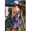 image:imageEkouaer Rompers for Women Summer Casual Sleeveless Short Overalls Boho Spaghetti Strap Shorts Jumpsuit with PocketsA Blue Boho Print