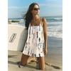 image:imageEkouaer Rompers for Women Summer Casual Sleeveless Short Overalls Boho Spaghetti Strap Shorts Jumpsuit with PocketsBeige Tiedye