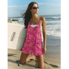 image:imageEkouaer Rompers for Women Summer Casual Sleeveless Short Overalls Boho Spaghetti Strap Shorts Jumpsuit with PocketsRose Pink Floral