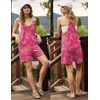 image:imageEkouaer Rompers for Women Summer Casual Sleeveless Short Overalls Boho Spaghetti Strap Shorts Jumpsuit with PocketsRose Pink Floral