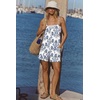 image:imageEkouaer Rompers for Women Summer Casual Sleeveless Short Overalls Boho Spaghetti Strap Shorts Jumpsuit with PocketsWhite Italian Print