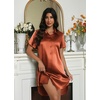 image:imageEkouaer Satin Nightshirt for Women Button Down Nightgown Silk Short Sleeve Sleepshirt Notch Collar Sleepwear S3XLCaramel