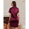 image:imageEkouaer Satin Nightshirt for Women Button Down Nightgown Silk Short Sleeve Sleepshirt Notch Collar Sleepwear S3XLWine Red