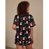 image:imageEkouaer Silk Pajama for Women Short Sleeve Satin Pj Set Two Piece Soft Sleepwear Loungewear SXXLBlack Snowman