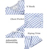 image:imageEkouaer Silk Pajama for Women Short Sleeve Satin Pj Set Two Piece Soft Sleepwear Loungewear SXXLBluewhite Stripes