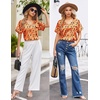 image:imageEkouaer Silk Pajama for Women Short Sleeve Satin Pj Set Two Piece Soft Sleepwear Loungewear SXXLOrange Ghost
