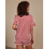 image:imageEkouaer Silk Pajama for Women Short Sleeve Satin Pj Set Two Piece Soft Sleepwear Loungewear SXXLRedwhite Stripes