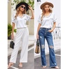 image:imageEkouaer Silk Pajama for Women Short Sleeve Satin Pj Set Two Piece Soft Sleepwear Loungewear SXXLWhite