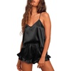 image:imageEkouaer Silk Pajamas for Women Satin Shorts Sets Deep V Neck Cami Tops 4 Piece Pjs Nightwear