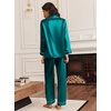 image:imageEkouaer Silk Satin Pajama Set for Womens Button Up Long Sleeve Pjs Sleepwear Soft 2 Piece Loungewear SXXLBlue Green