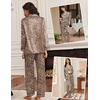 image:imageEkouaer Silk Satin Pajama Set for Womens Button Up Long Sleeve Pjs Sleepwear Soft 2 Piece Loungewear SXXLCheetah Print