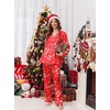 image:imageEkouaer Silk Satin Pajama Set for Womens Button Up Long Sleeve Pjs Sleepwear Soft 2 Piece Loungewear SXXLChristmas Red