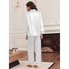 image:imageEkouaer Silk Satin Pajama Set for Womens Button Up Long Sleeve Pjs Sleepwear Soft 2 Piece Loungewear SXXLWhite